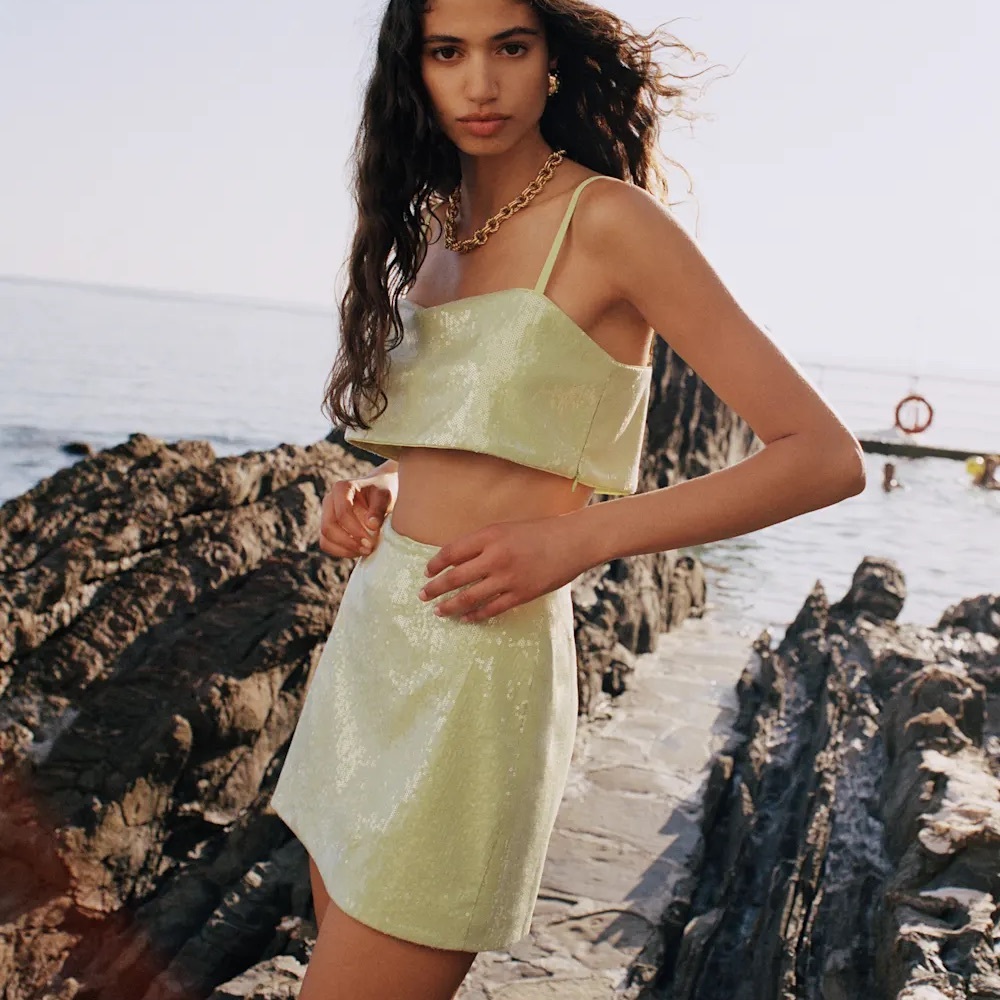 Reformation Dream Two Piece Green - Size 0
